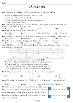 Bài tập trắc nghiệm môn Toán
